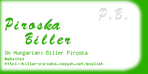 piroska biller business card